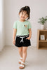 Mint Breeze Denim Shorts Set - 5-6 Years / Dry Clean Only