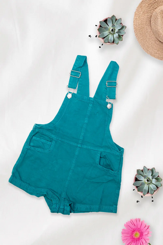Teal Kids Dungaree Romper