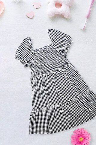 Classic Gingham Puff Sleeve Dress