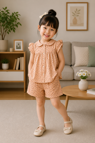 Peach Blossom Collar Co-Ord Set