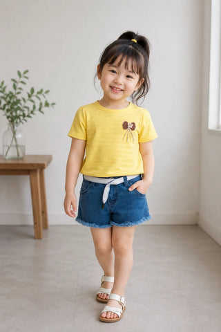 Sunny Denim Shorts Set