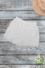 Snow White Embroided Flair Shorts.