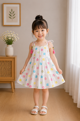 Pastel Flower Tier Dress