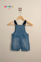 Blue Denim Short Dungaree For Girls