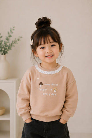 Love House Frill Neck Sweatshirt