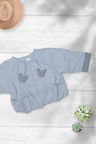 Sky Blue Mickey Patch Jacket