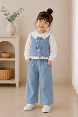 Denim Ribbon Baby Outfit Set