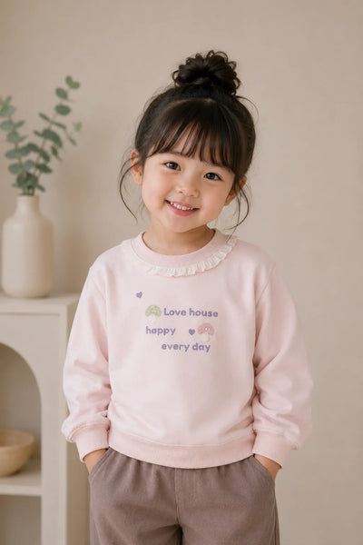 Love House Frill Pink Sweatshirt