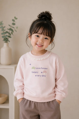 Love House Frill Pink Sweatshirt