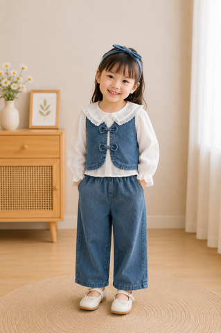 Classic Denim Bow Co-ord Set