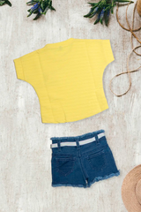 Sunny Denim Shorts Set