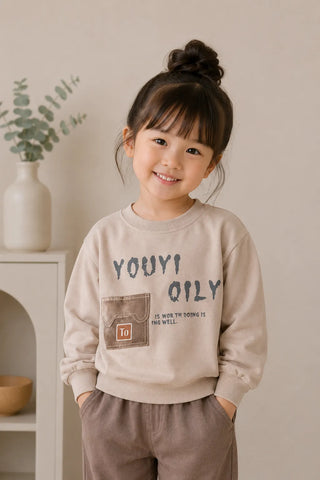 Urban Text Beige Sweatshirt