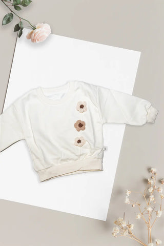 Floral Bliss White Sweatshirt