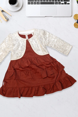 Ruby Frill Party Dress with Sequin Shrug