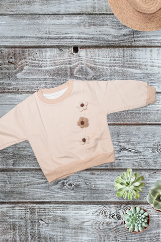 Floral Charm Beige Sweatshirt