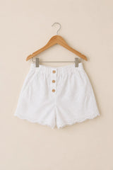Snow White Embroided Flair Shorts.