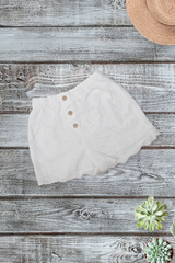Snow White Embroided Flair Shorts.