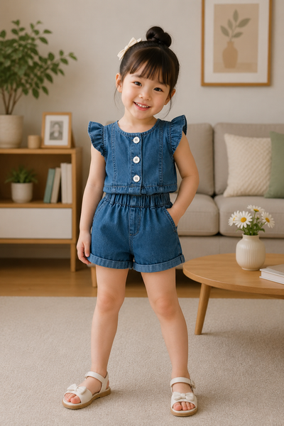Flutter Sleeve Denim Co-Ord Set