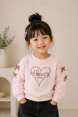 Hi Bear Ribbon Sleeve Sweatshirt