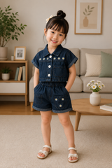 Midnight Daisy Denim Set