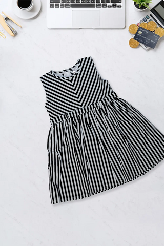 Classic Monochrome Stripe Dress