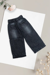 Charcoal Wash Wide-Leg Denim Pant