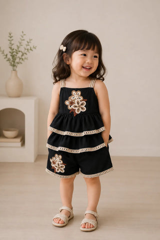 Midnight Bloom Frill Co-ord Set
