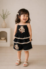 Midnight Bloom Frill Co-ord Set