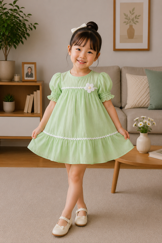 Mint Blossom Ruffle Dress