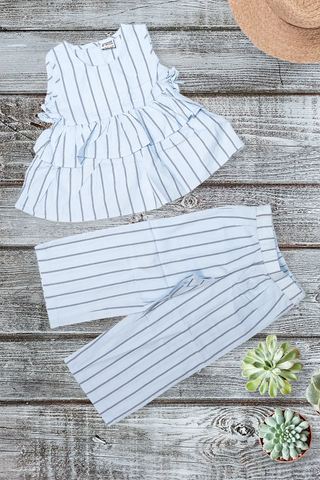 Sky Stripe Peplum Co-ord Set
