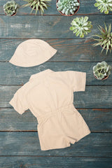 Beige Explorer Romper Set