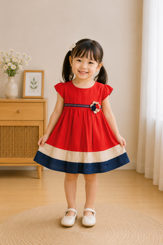 Ruby Charm Colorblock Frock