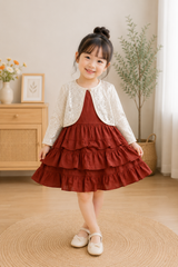 Ruby Frill Party Dress with Sequin Shrug