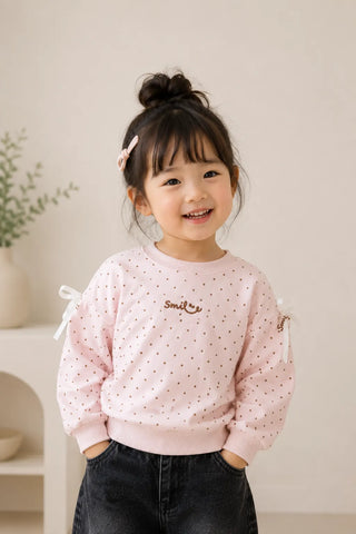 Blush Dot Smile Sweatshirt