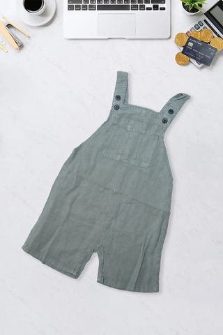 Sage Green Kids Dungaree Romper
