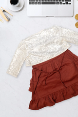 Ruby Frill Party Dress with Sequin Shrug