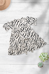 Zebra Print Frill Dress