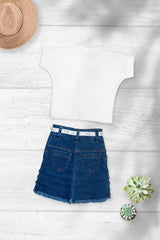 Bloom Denim Skirt Set