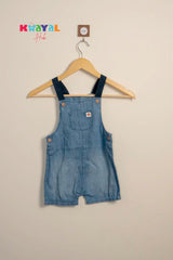 Blue Denim Short Dungaree For Girls
