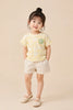 Yellow Checked Star Patch Top for Girls
