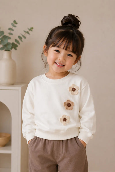 Floral Bliss White Sweatshirt