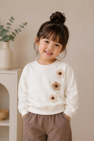Floral Bliss White Sweatshirt