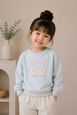Lovely Bunny Sky Blue Sweatshirt