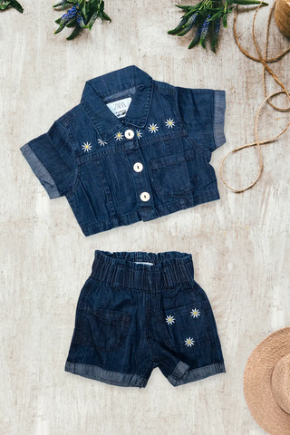 Midnight Daisy Denim Set
