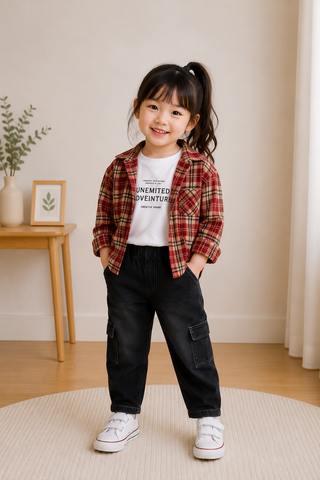 Rustic Plaid Denim Co-ord Set