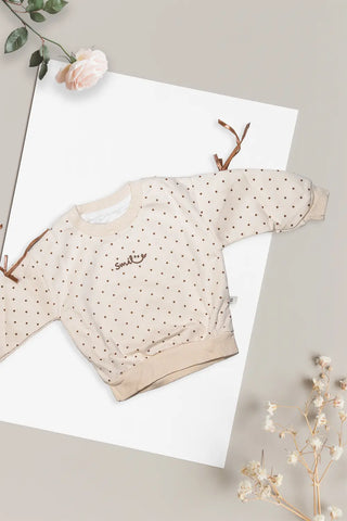 Smile Dot Cream Sweatshirt