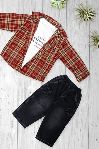Rustic Plaid Denim Co-ord Set