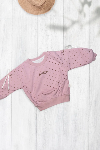 Smile Dot Bow Sweatshirt