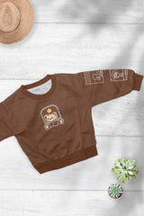 Bear Patch Brown Sweatshirt