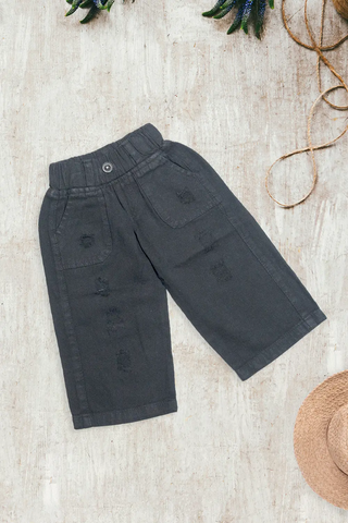 Midnight Wide-Leg Denim Pants